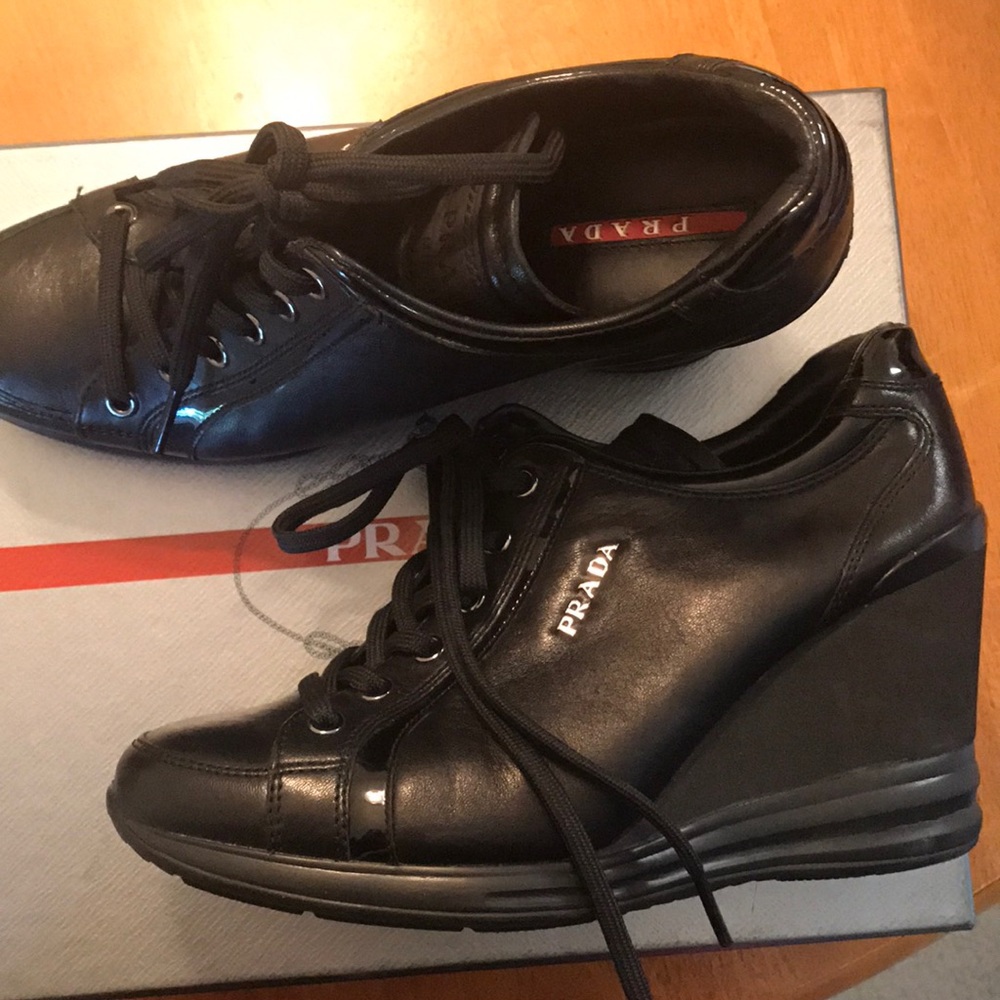 Prada lace up ankle booties